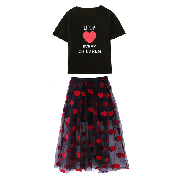 Set copii pentru fete in doua parti in negru