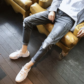 Lezser férfi farmer, szakadt motívummal, két színben