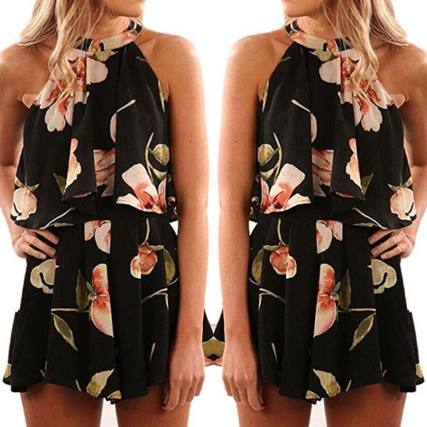 Καθημερινό γυναικείο σύνολο με  φυτικά μοτίβα σε τρία χρώματα