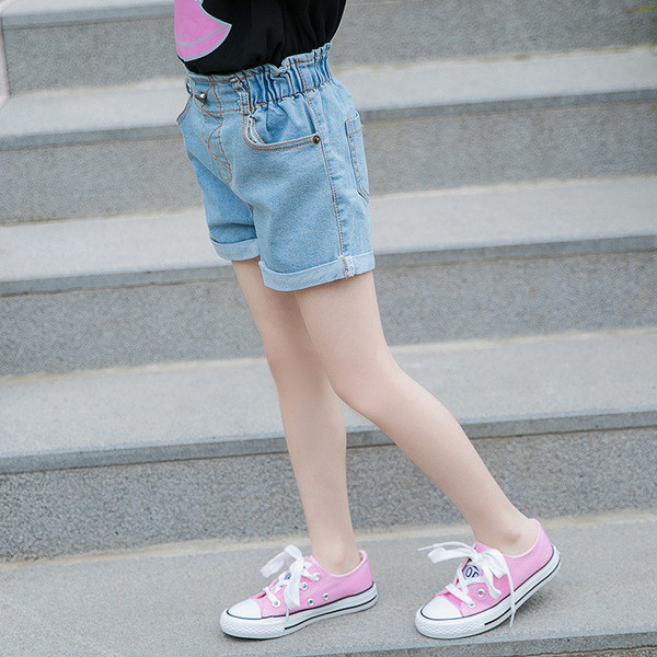 Blugi scurti moderni pentru copii cu buzunare-pentru fete