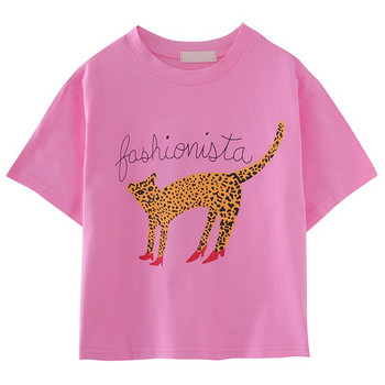 Παιδικό μοντέρνο μπλουζάκι σε λευκό και ροζ  για κορίτσια