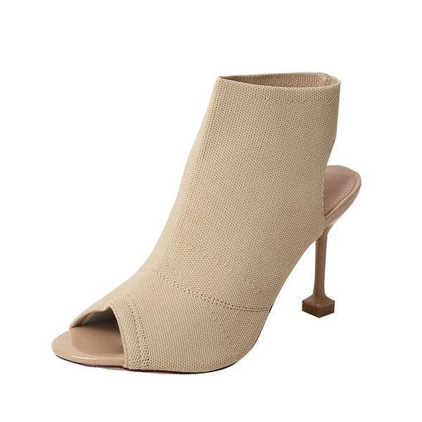 Pantofi de dama actuali cu toc subtire in negru si bej