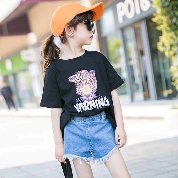 Gyermek póló két színben rátéttel - lányoknak