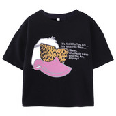 Tricou pentru fete pentru copii in trei culori cu inscriptii si aplicatie