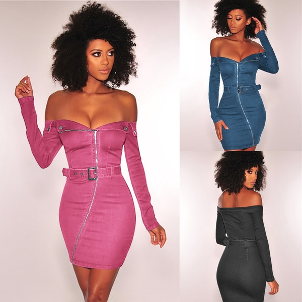 Modern női ruha hosszú ujjal és övvel három színben