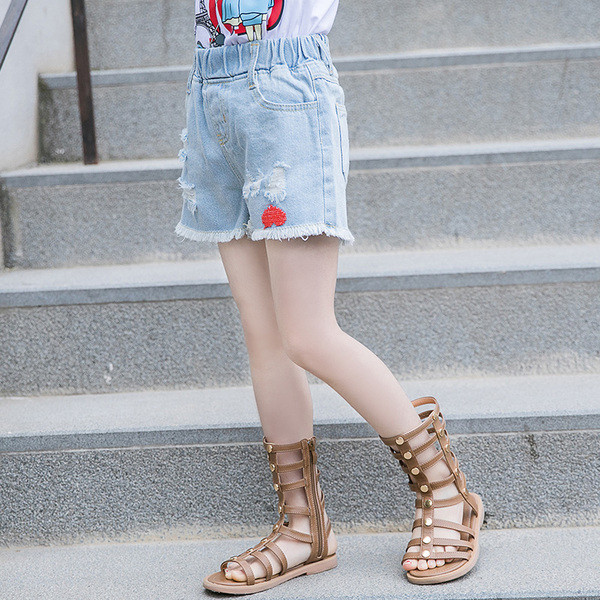 Σορτς τζιν παιδικά με σχισμένα μοτίβα - για κορίτσια