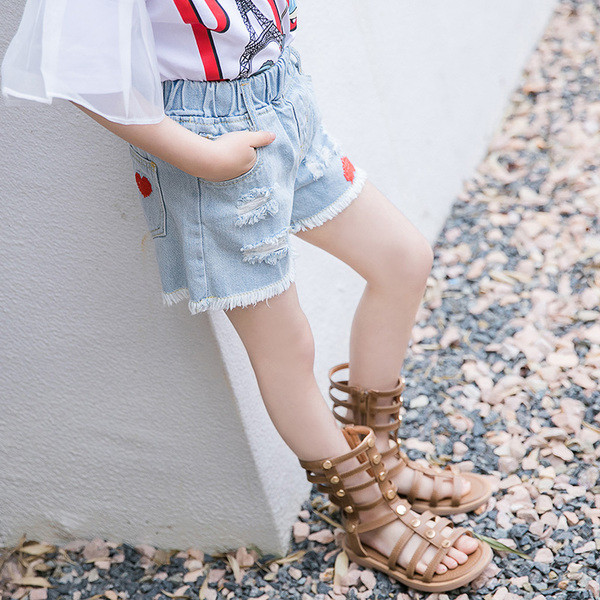 Σορτς τζιν παιδικά με σχισμένα μοτίβα - για κορίτσια