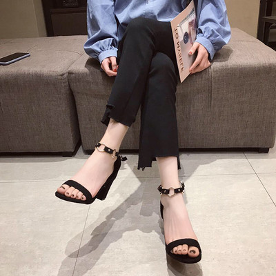 Sandale de dama cu toc gros in trei culori