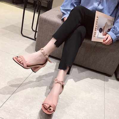 Sandale de dama cu toc gros in trei culori