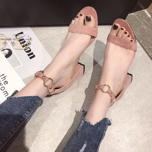 Sandale de dama cu toc gros in trei culori