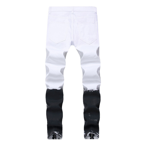 Μοντέρνα ανδρικά τζιν με σχισμένα σχέδια και φερμουάρ σε διάφορα χρώματα 