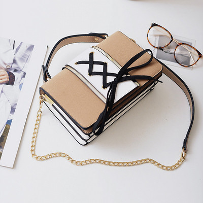 Öko velúrból készült modern női táska két színben, keresztkötéssel, rövid és hosszú füllel