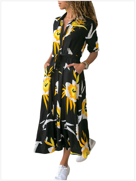 Női modern ruha hosszú modell színes rátéttel