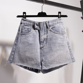 Alkalmi női rövidnadrág magas derékkal, kék színben