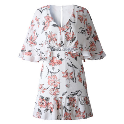 Rochie moderna de dama in doua culori cu decolteu in V