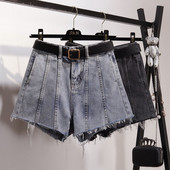 Stílusos női rövidnadrág szakadt motívumokkal, kék és fekete színben