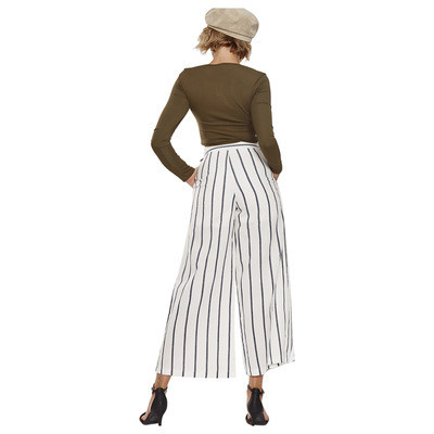 Modern csíkos női nadrág széles modell