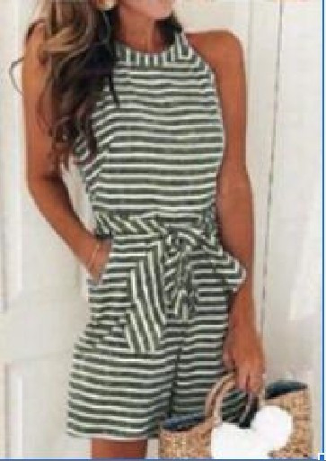 Csíkos női overall rövid modell három színben