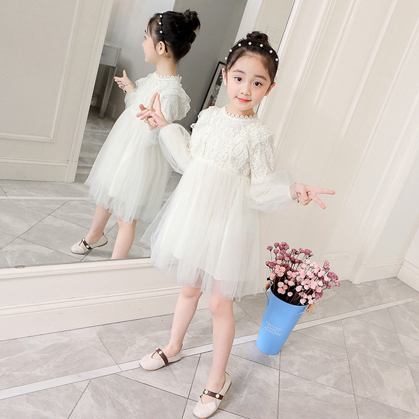 Rochie eleganta pentru copii in doua culori cu maneci lungi si tul