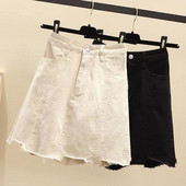 Modern női szoknya magas derékkal, fehér és fekete színben