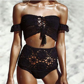 Μοντέρνο γυναικείο μαγιό  με υψηλή μέση σε διάφορα χρώματα