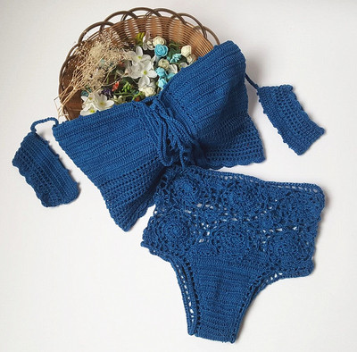 Μοντέρνο γυναικείο μαγιό  με υψηλή μέση σε διάφορα χρώματα