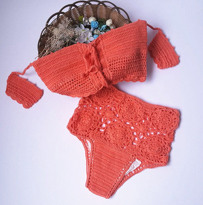 Μοντέρνο γυναικείο μαγιό  με υψηλή μέση σε διάφορα χρώματα