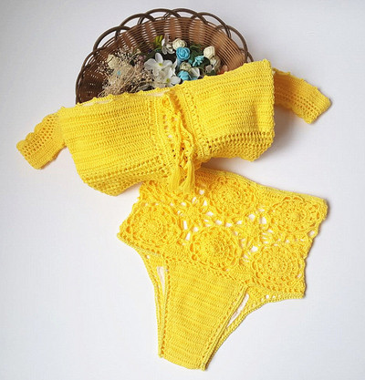 Μοντέρνο γυναικείο μαγιό  με υψηλή μέση σε διάφορα χρώματα