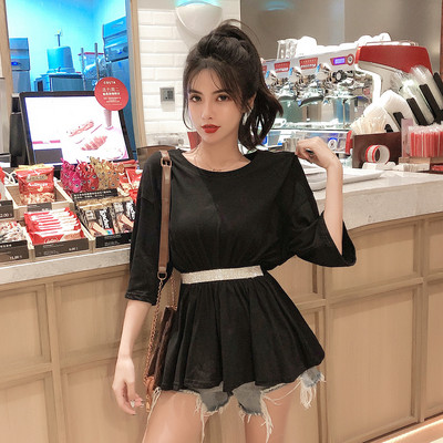 Alkalmi női blúz rövid ujjal, két színben kövekkel