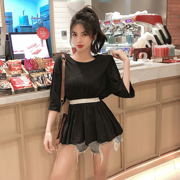 Alkalmi női blúz rövid ujjal, két színben kövekkel