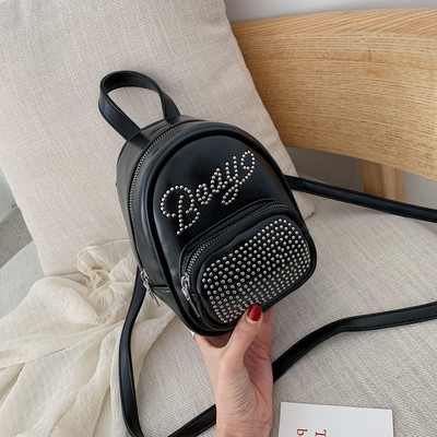 Μοντέρνο γυναικείο έκο δερμάτινο σακίδιο σε έξι χρώματα με διακόσμηση και μεγάλη λαβή