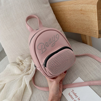 Μοντέρνο γυναικείο έκο δερμάτινο σακίδιο σε έξι χρώματα με διακόσμηση και μεγάλη λαβή