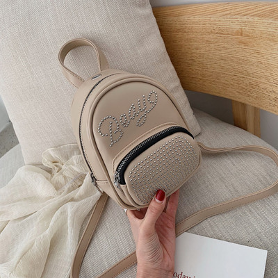 Μοντέρνο γυναικείο έκο δερμάτινο σακίδιο σε έξι χρώματα με διακόσμηση και μεγάλη λαβή