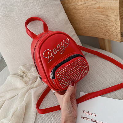 Μοντέρνο γυναικείο έκο δερμάτινο σακίδιο σε έξι χρώματα με διακόσμηση και μεγάλη λαβή