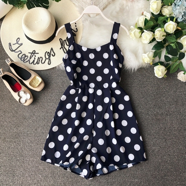 Modern női jumpsuit pöttyökkel több színben