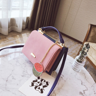 Modern női táska két színű öko velúrból, rövid és hosszú füllel