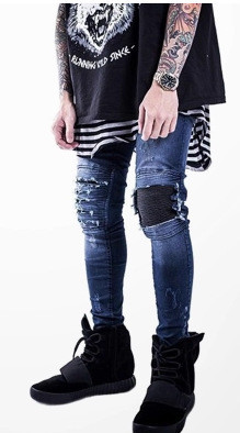 Modern férfi farmer, szakadt motívumokkal, három színben