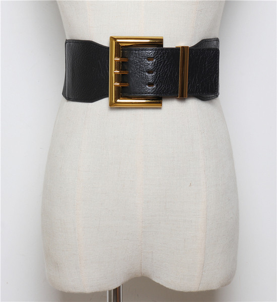 Elasztikus női öv arany csattal fehér, fekete és piros fátyolból