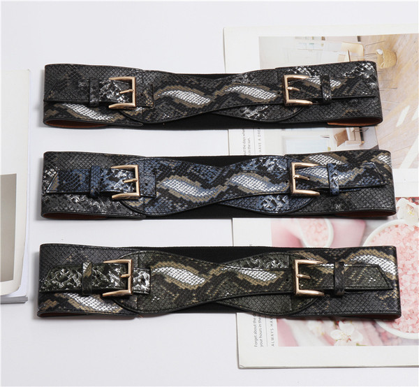 Széles női öv dupla rögzítéssel, különböző színekben