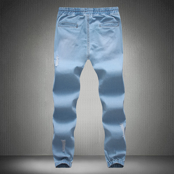 Pantaloni barbatesti la moda in doua culori cu centura elastica