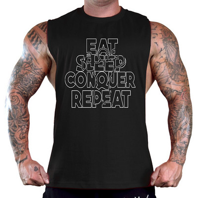 Napi férfi felső, fekete-fehér felirattal