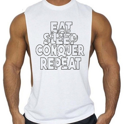 Napi férfi felső, fekete-fehér felirattal