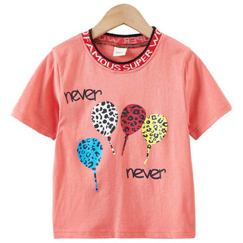 Детска тениска за момичета в три цвята с апликация