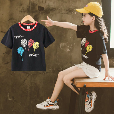 Gyermek póló lányoknak három színben, rátéttel