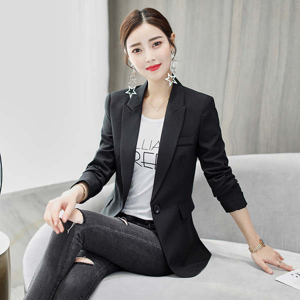 Stílusos női kabát kék és fekete színben