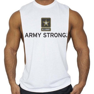 Μοντέρνο ανδρικό αμάνικο  με έγχρωμη επιγραφή