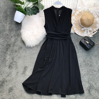 Stílusos női ruha V-nyakú több színben