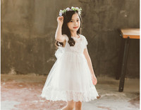 Rochie actuala pentru copii in alb si roz cu dantela