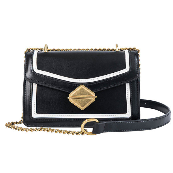 Stílusos női táska három színben fém csattal és hosszú fém fogantyúval