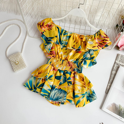 Μοντέρνα γυναικεία μπλούζα σε διάφορα χρώματα με πολύχρωμο πριντ